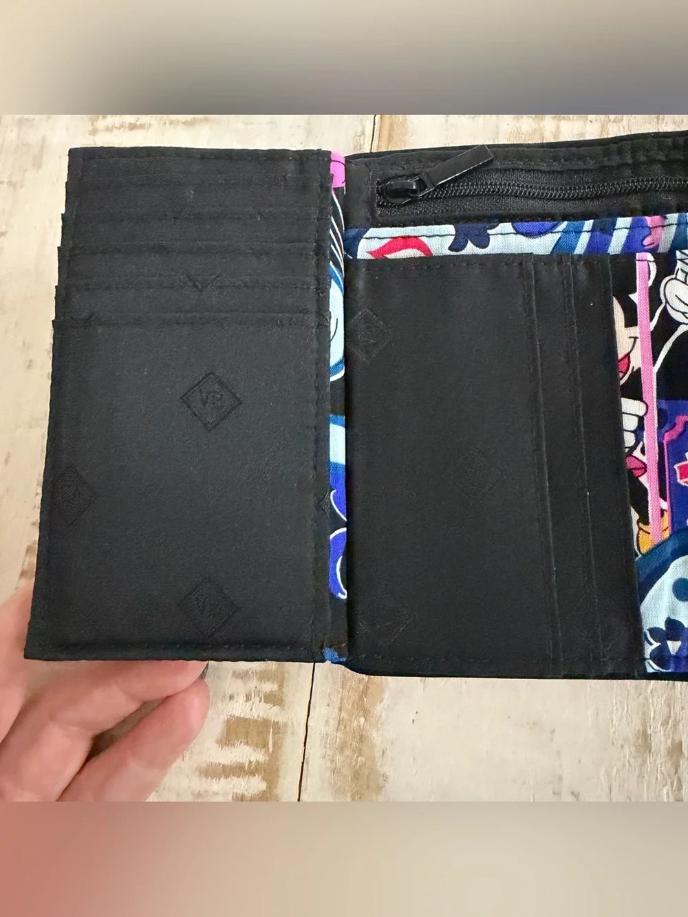 Vera Bradley Disney Mickey Whimsical Balloons Riley Compact Wallet Hot Pink